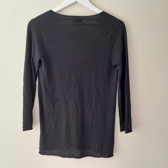 J. Crew Black V-neck 100% Cashmere Long Sleeve Sweater - S - Picture 4 of 11